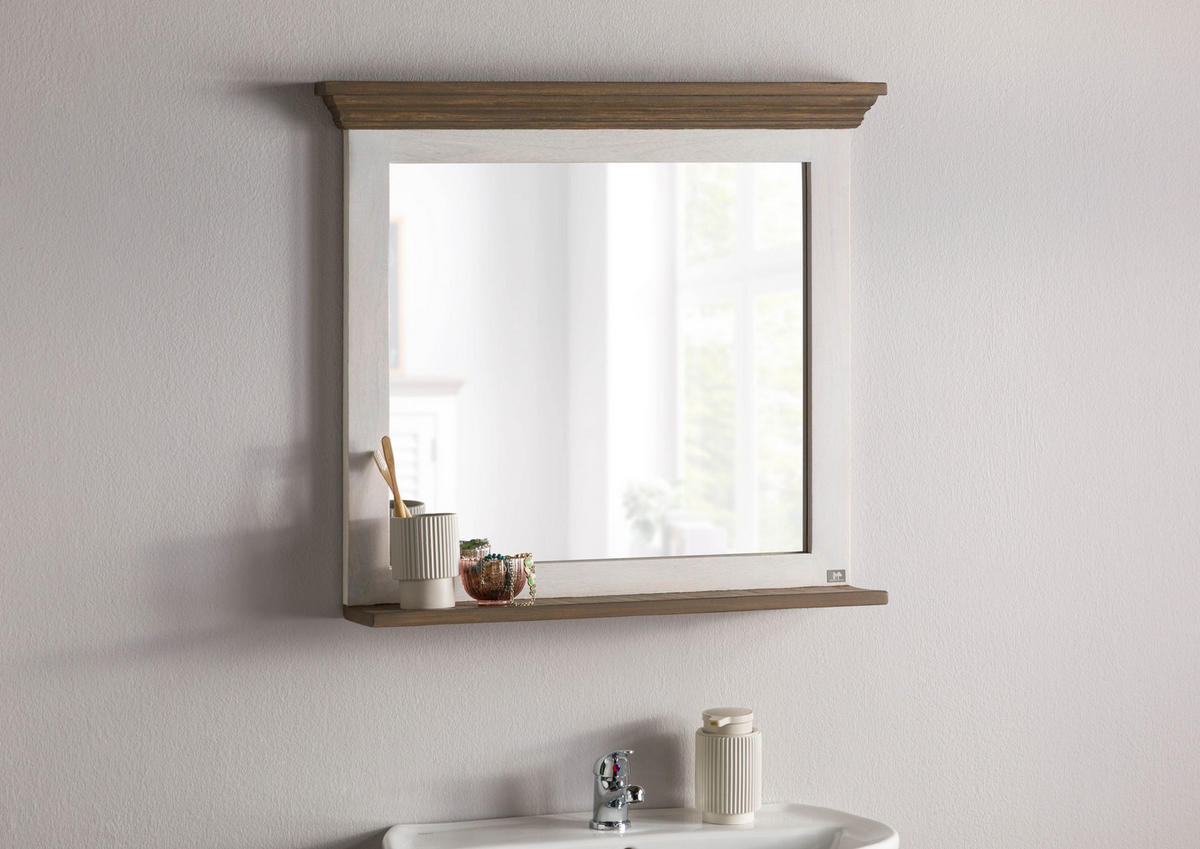SPIEGEL Mango 70x15x63 weiß lackiert TOULOUSE #134 - Weiß, Holz (70/63/15cm) - Massivmoebel24