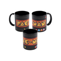 KAFFEEBECHER Pac-Man Logo Schwarz 320 ml - Schwarz, Keramik (0.32L) - United Labels