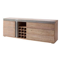 SIDEBOARD Akazie 215x45x75 beige lackiert Amsterdam #129 - Beige, Holz (215/75/45cm) - Massivmoebel24