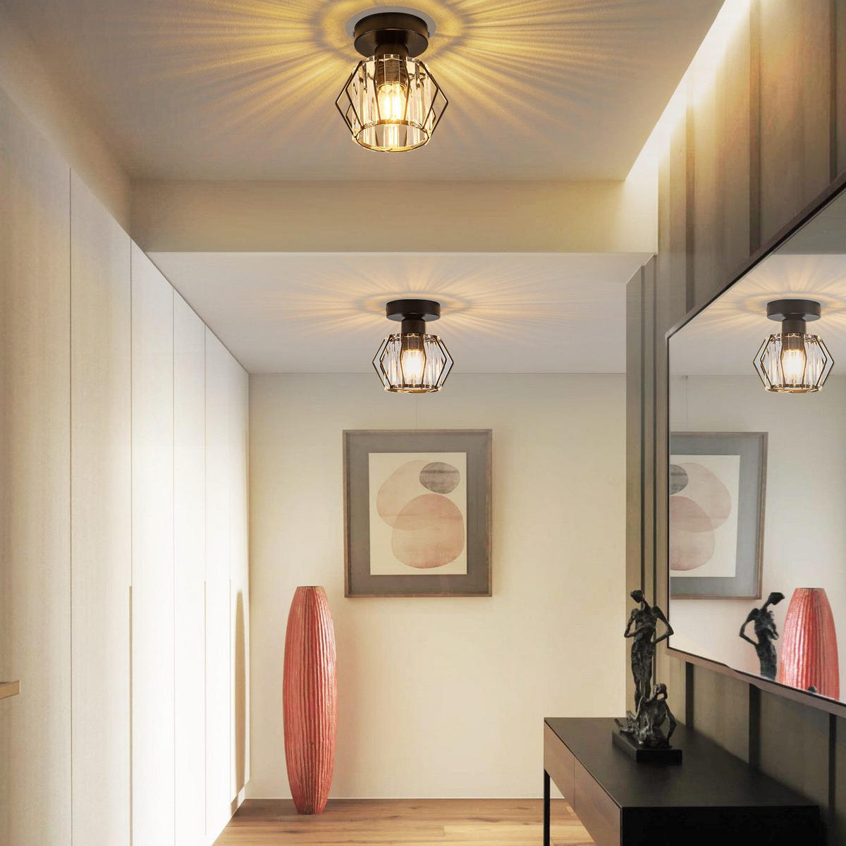 LED-DECKENLEUCHTE Tyrris 15/16/15 cm - Schwarz, Metall (16/15/15cm) - ZMH