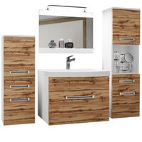 BADMÖBEL Badezimmer Wotan Eiche Matt - Eiche Wotan, Holz (140/113/40cm) - B BELINI GROUP