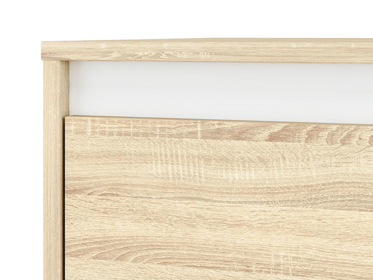 VITRINE Avo Eiche Sonoma, Absetzung austauschbar 48 / 34 / 200cm - Braun/Sonoma Eiche, Holz/Holzwerkstoff (48/200/34cm) - Feldmann-Wohnen