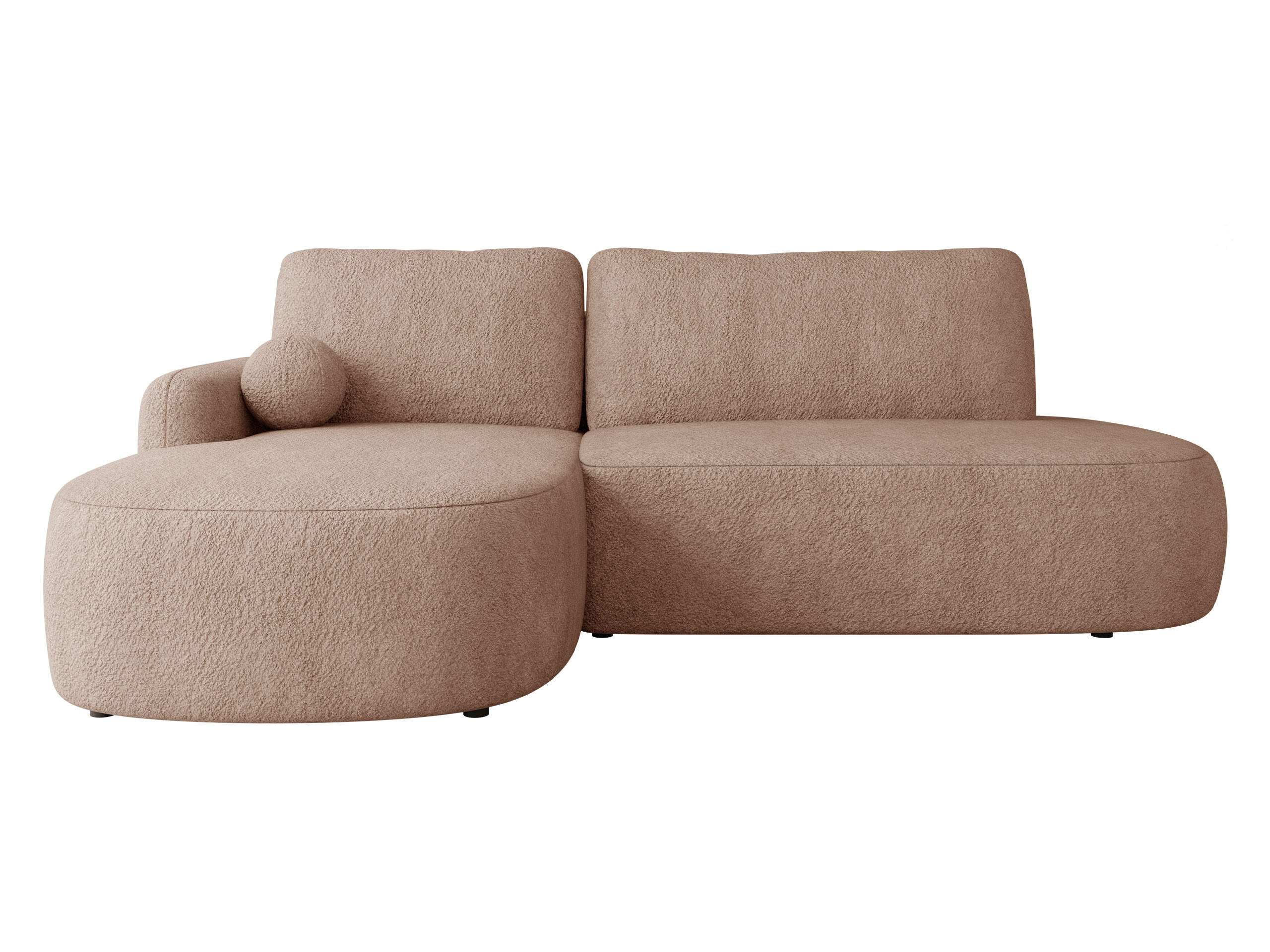 ECKSOFA Loridu O, Seite: Links - Schwarz/Rosa, Holz/Kunststoff (274/174cm) - MIRJAN24