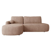 ECKSOFA Loridu O, Seite: Links - Schwarz/Rosa, Holz/Kunststoff (274/174cm) - MIRJAN24