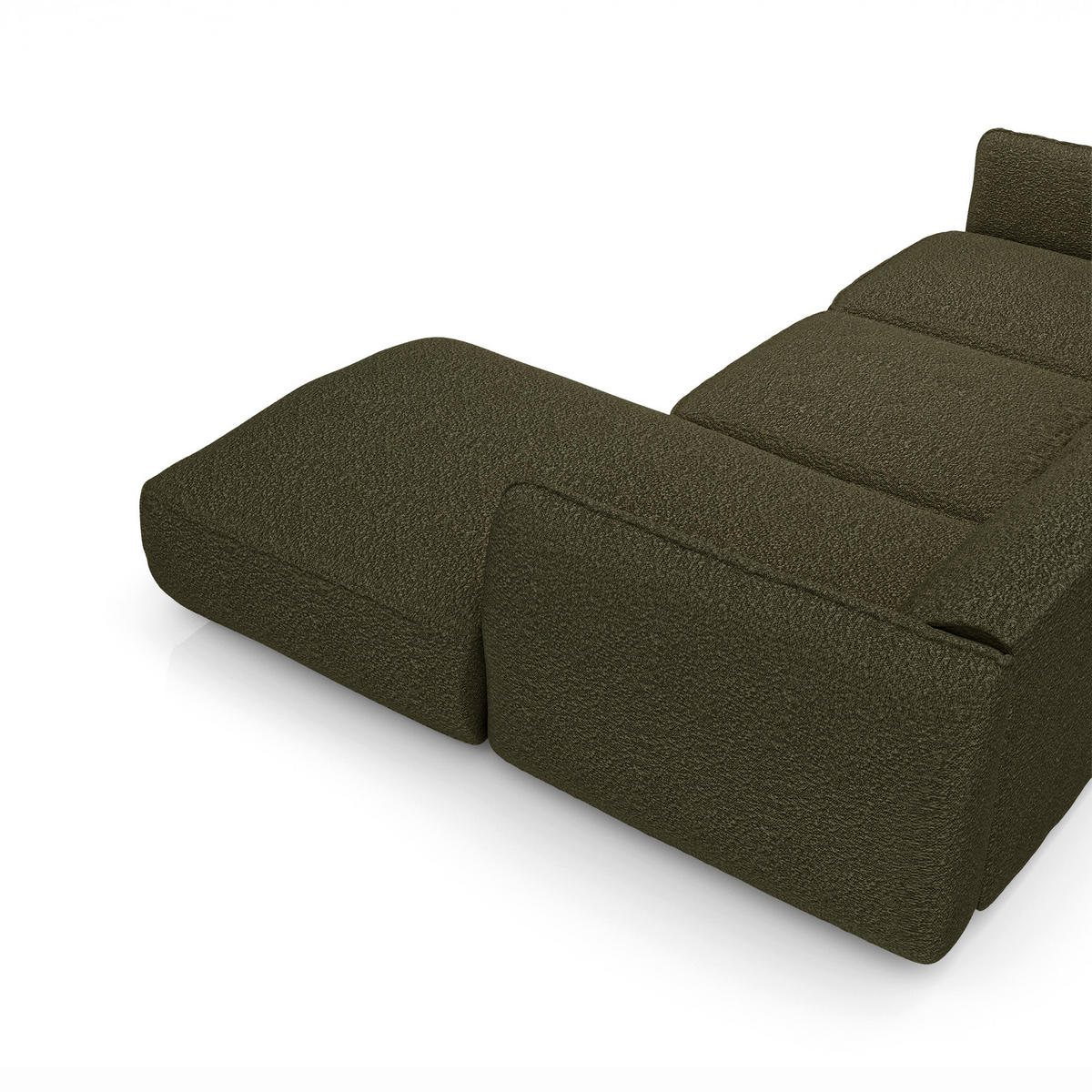 ECKSOFA RECHTS Bouclé-Stoff Olivgrün 272cm - Olivgrün, Textil (272/165cm) - Sia Home