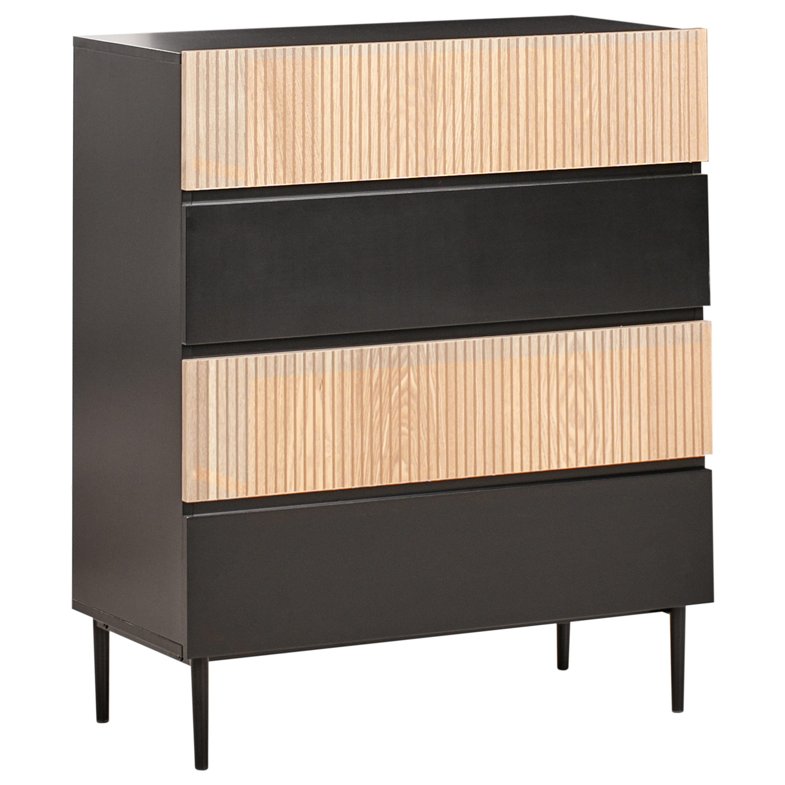 Beliani Kommode Schwarz, Braun 80x95x40 cm