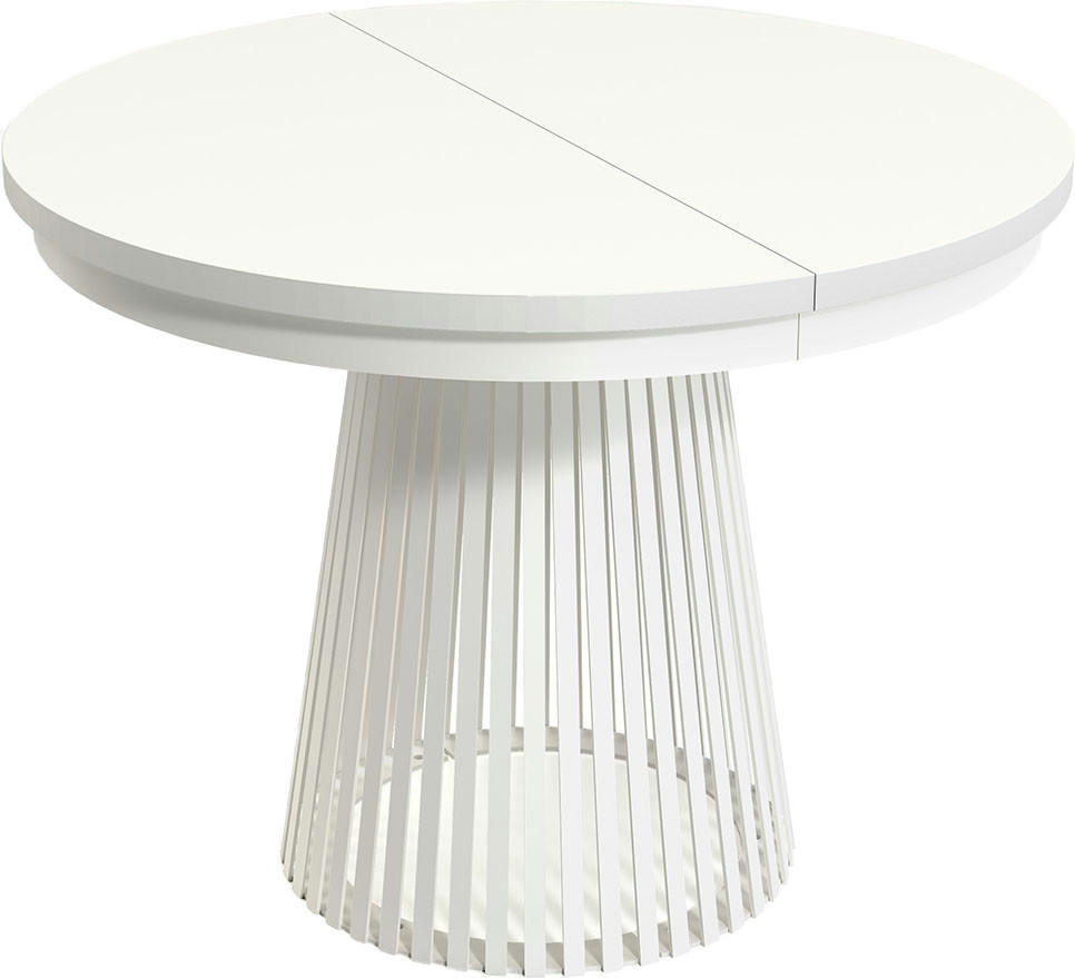 ESSTISCH Scala runder ausziehbarer, Weiß 100-180/100/75 cm - Weiß, Holzwerkstoff/Metall (100/100/75cm) - WFL GROUP