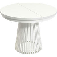 ESSTISCH Scala runder ausziehbarer, Weiß 100-180/100/75 cm - Weiß, Holzwerkstoff/Metall (100/100/75cm) - WFL GROUP