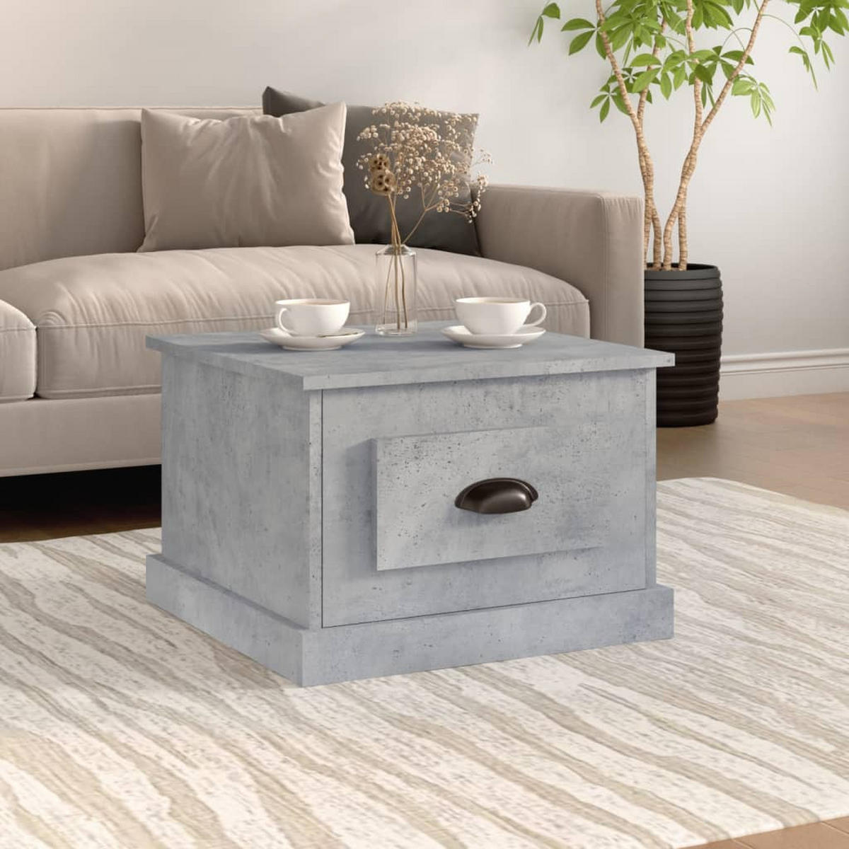 COUCHTISCH Betongrau 50x50x35 cm Holzwerkstoff - Grau, Holzwerkstoff (50/50/35cm) - furnicato
