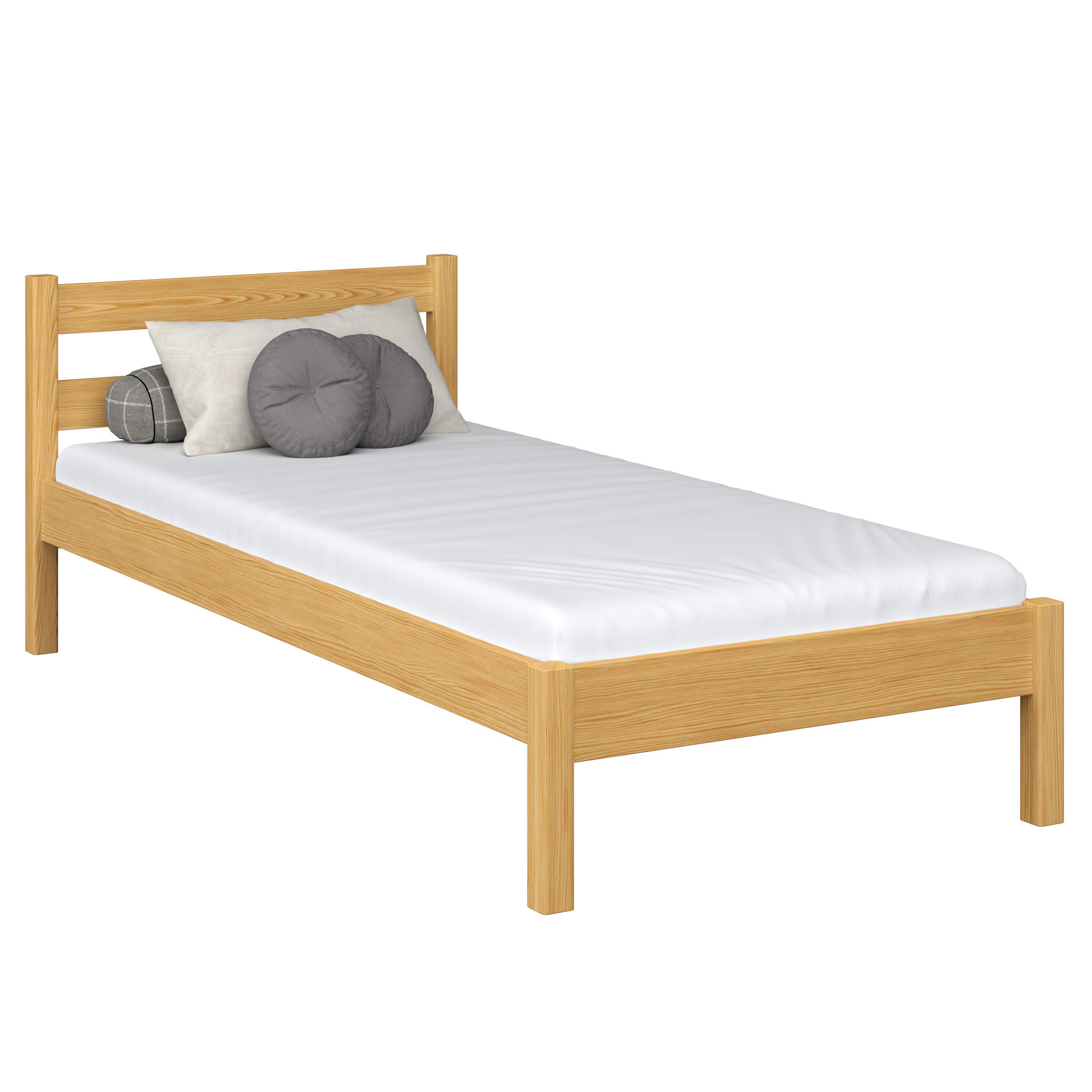 N-Wood Bett Hellbraun 100x200 cm