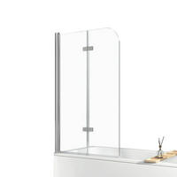 DUSCHWAND für Badewannen Faltbar mit Schwenkfunktion 140/100 cm - Transparent, Glas (100/140cm) - EMKE