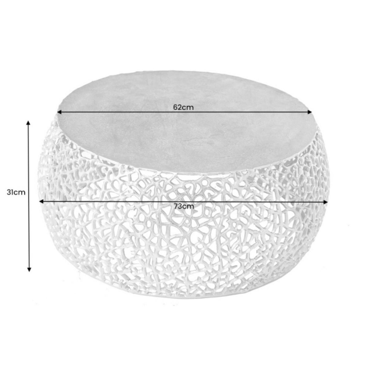 COUCHTISCH ABSTRACT LEAF rund Gold 73cm - Goldfarben, Metall (73/73/31cm) - riess-ambiente