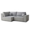 ECKSOFA MIT SCHLAFFUNKTION Tonga Hellgrau Webstoff - Hellgrau/Schwarz, Holz/Holzwerkstoff (105/225cm) - Maison de Reve