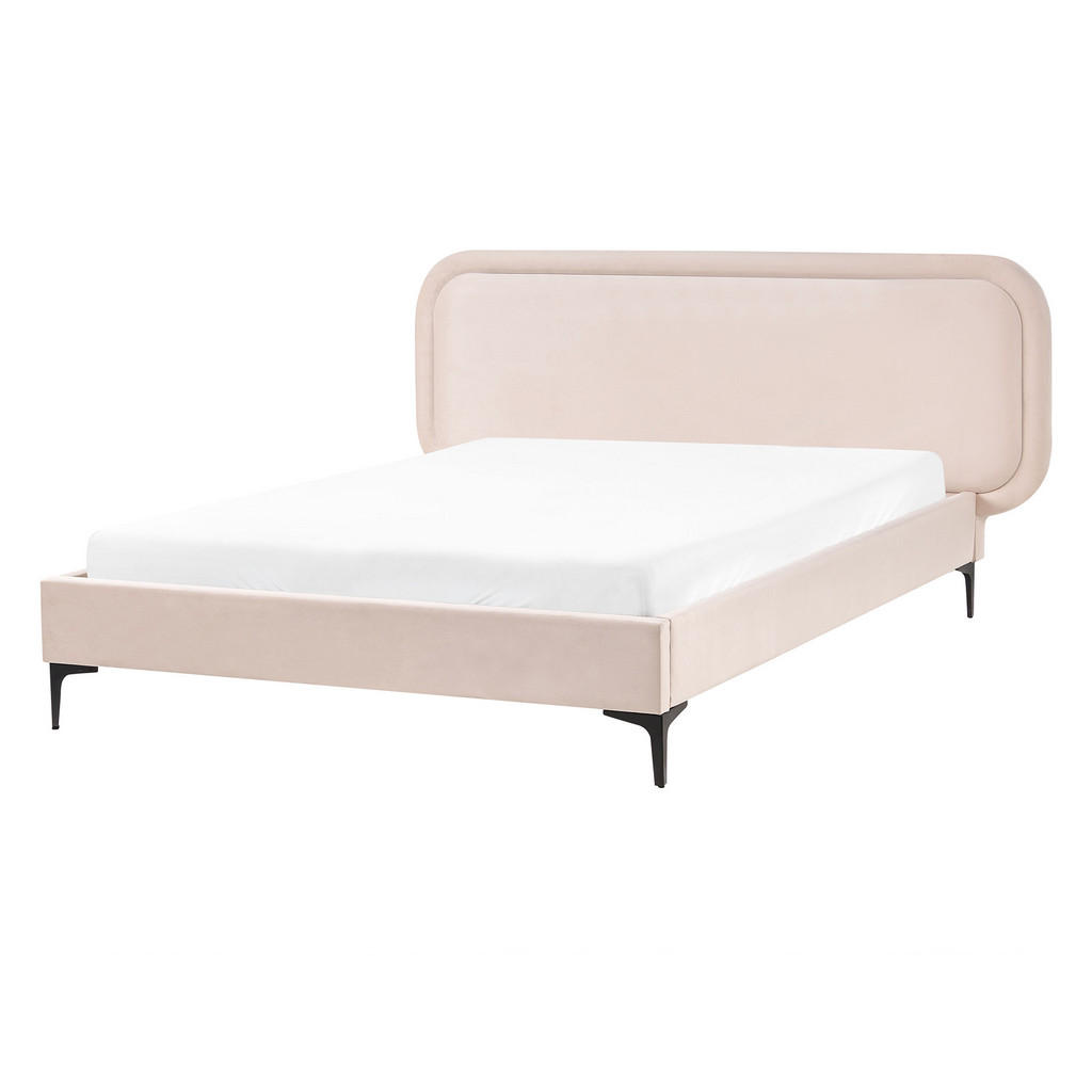 PAT cu somieră 140/200 cm catifea bej deschis Suzette