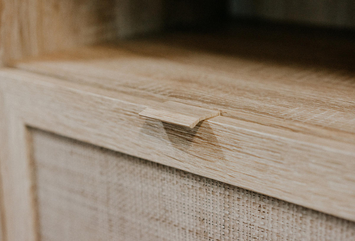 TV-LOWBOARD Eiche Sonoma, Bast-Dekor 150 cm, TV-Unterteil skandinavisch - Eichefarben, Holz/Holzwerkstoff (150/52/40cm) - Furn.Design