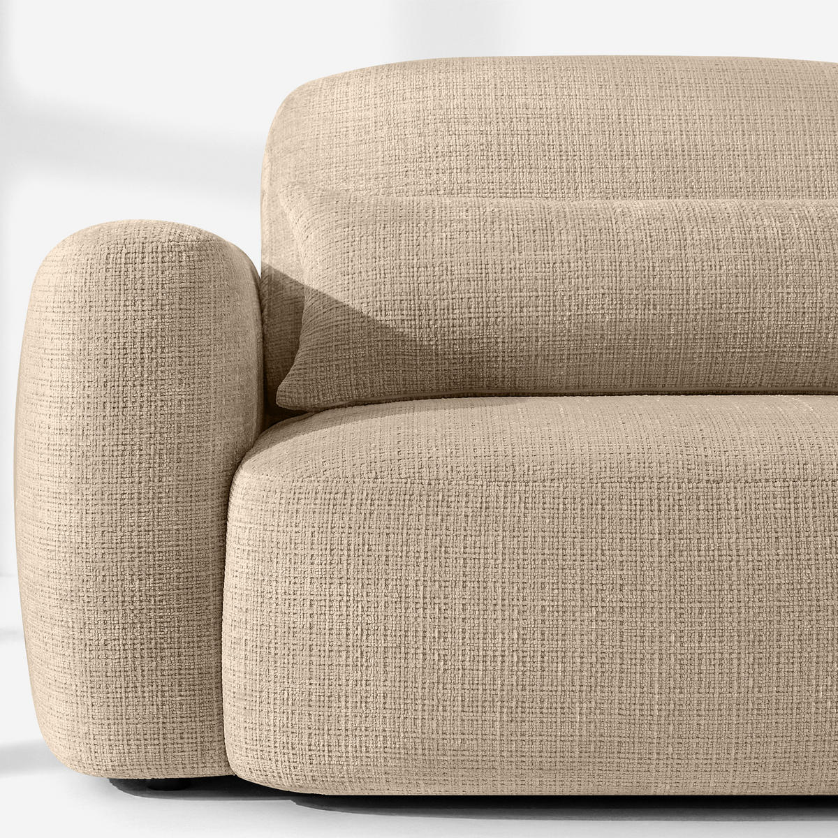 SITZGARNITUR ELOSA - Beige, Holz/Textil (245/85/165cm) - KONSIMO®