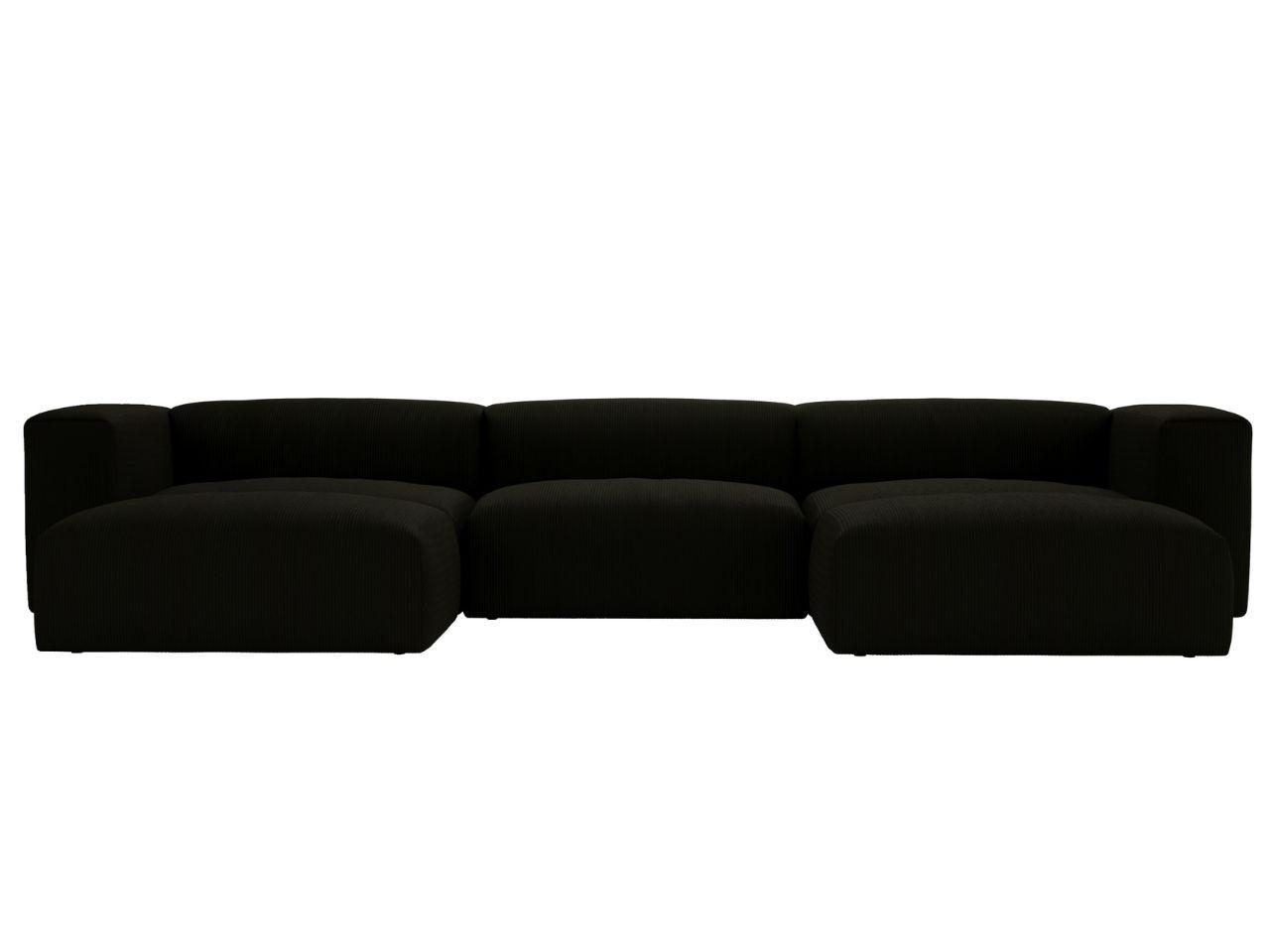 WOHNLANDSCHAFT U Landi Schwarz - Schwarz, Kunststoff/Textil (340/85/180cm) - Graingold