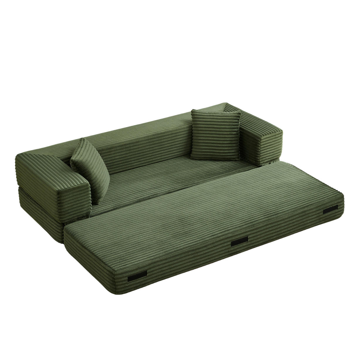 SCHLAFSOFA DE-34899 quadratisch mit Bettfunktion Grün - Grün, Textil (200/60/76cm) - ComfortXL