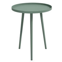 BEISTELLTISCH DE-07265 mit Rand aus Stahl Grün - Grün, Metall (40/40/50cm) - ComfortXL