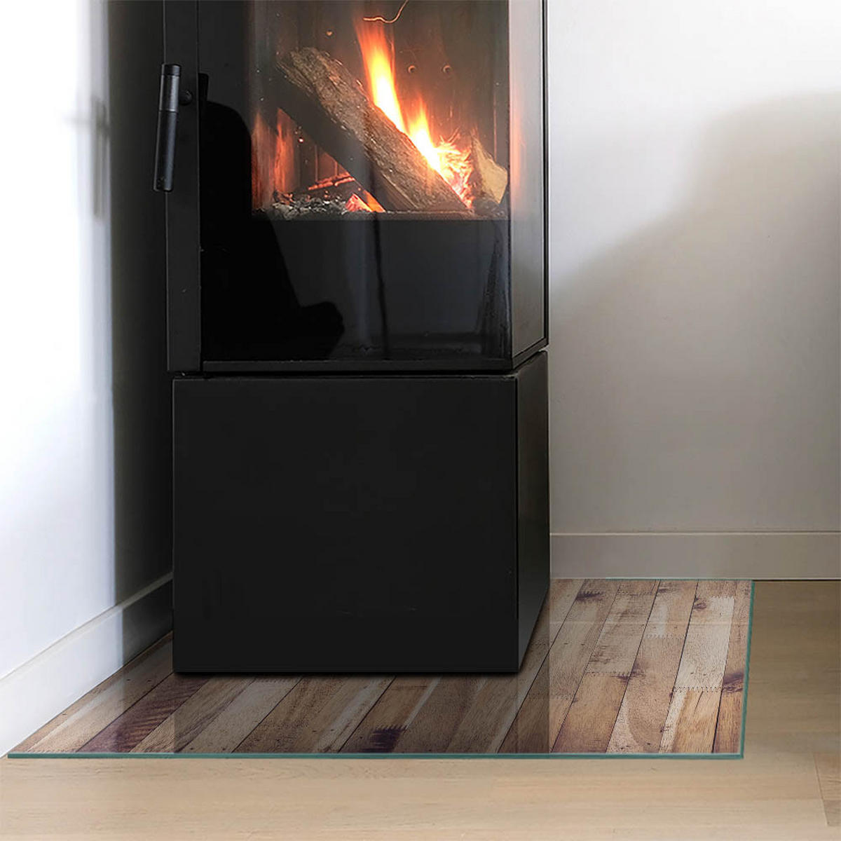 GLASPLATTE für Kamin 60x60 cm - Braun, Glas (60/60/0.4cm) - TULUP