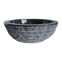 WASCHBECKEN - Marmor - Grau - MUKI - Grau, Stein (40/15/40cm) - Vente-Unique