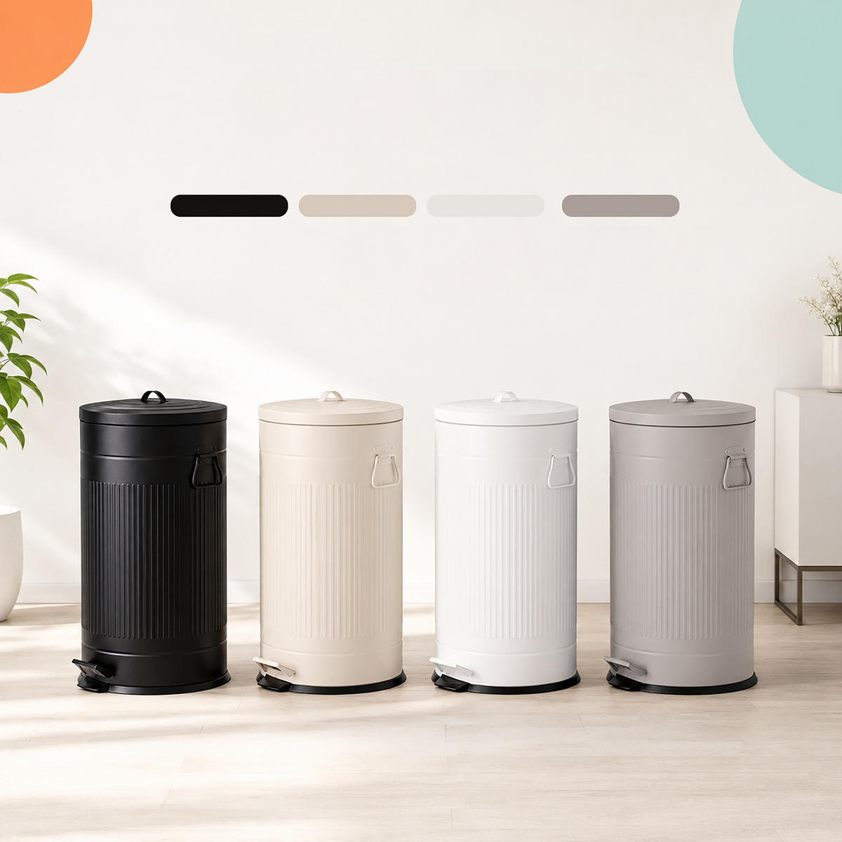 MÜLLEIMER Grau Treteimer Soft-Close 40 l - Grau, Kunststoff/Metall (35/67/35cm) - Relaxdays