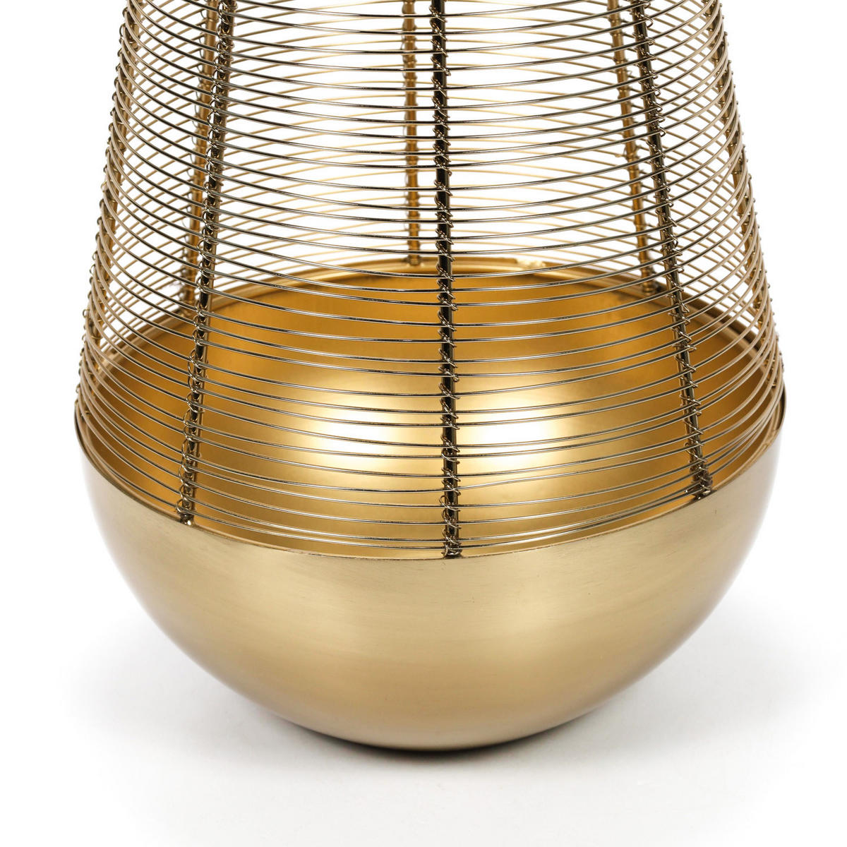 WINDLICHT Metall 20/20/32 cm - Goldfarben, Metall (20/32/20cm) - Home Styling Collection