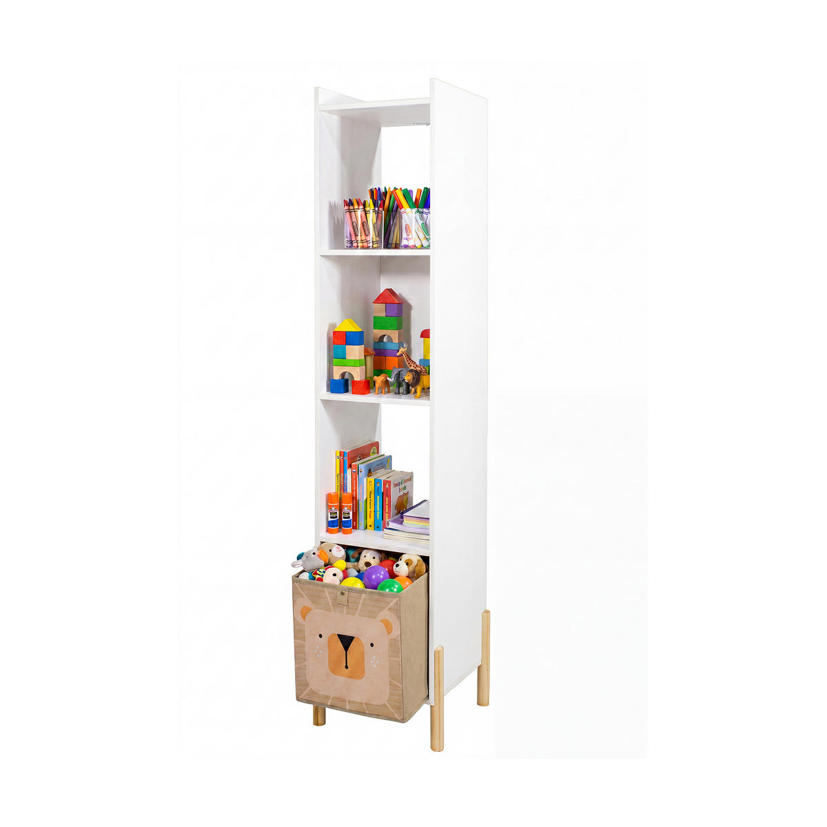 KINDERREGAL Weiß 33/30/140 - Weiß, Holz (33/140/30cm) - Mobili Rebecca