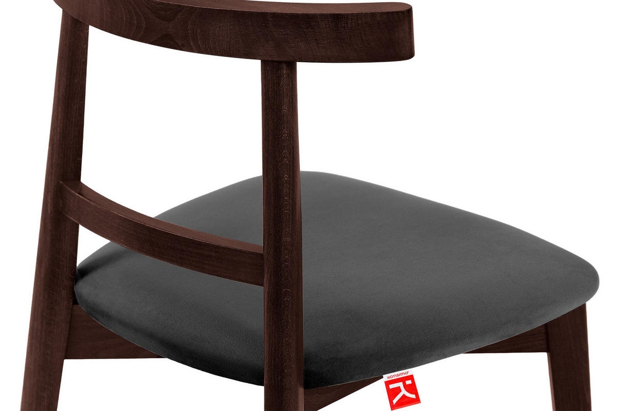 ESSTISCHSTÜHLE LILIO 2 St Vintage, Graphit / Mahagoni - Dunkelgrau, Holz/Textil (47/76/45cm) - KONSIMO®