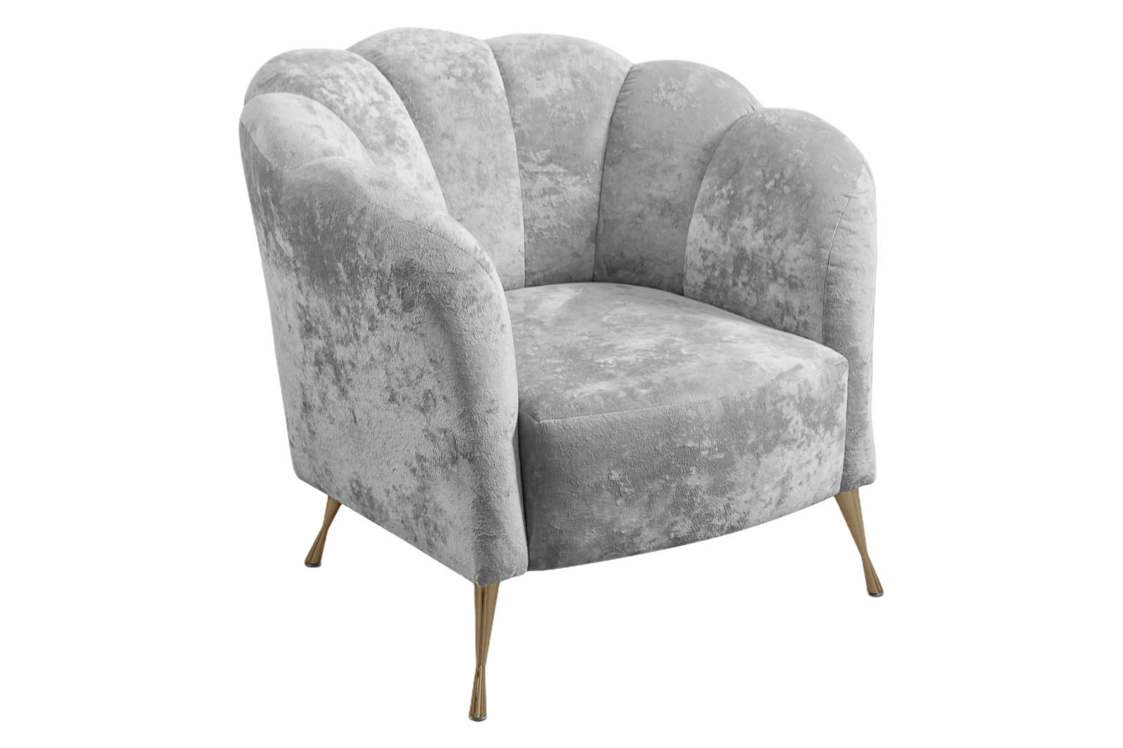POLSTERSESSEL Adria mit Metallfüßen - Goldfarben/Grau, Holzwerkstoff/Textil (87/78/83cm) - Ravio