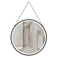 LED-SPIEGEL FIANA - 40 cm - Schwarz, Glas (40/40/1cm) - Home Deluxe