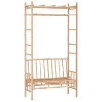 GARTENBANK mit Pergola 116 cm Bambus - Braun, Holz (116/220/52cm) - furnicato
