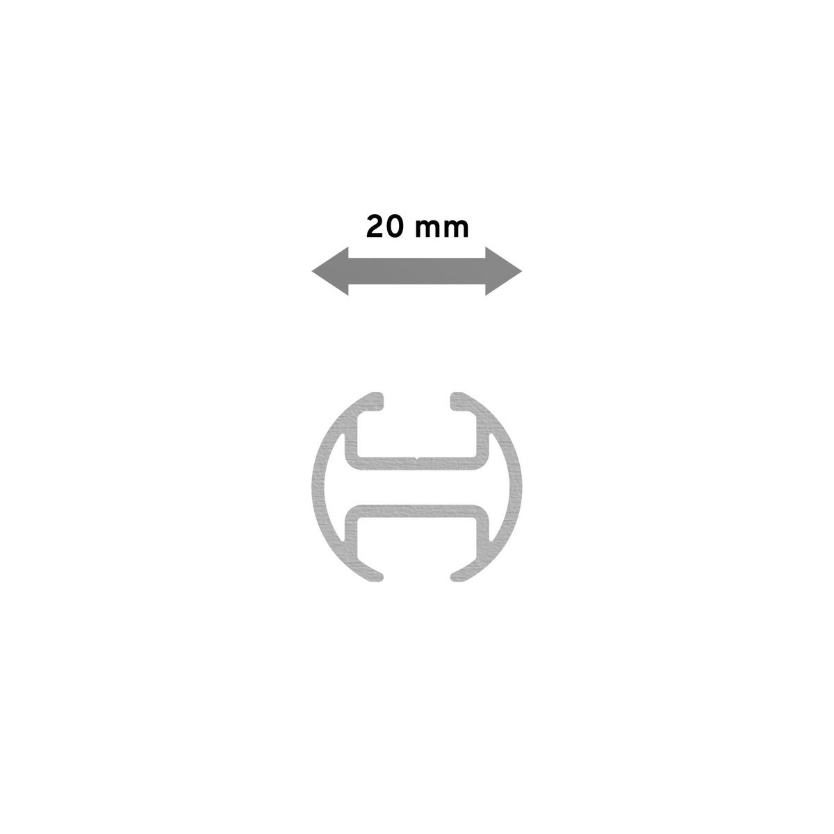 INNENLAUFPROFIL 180 cm, 20 mm Ø Schwarz - Schwarz, Metall (180cm) - INTERDECO