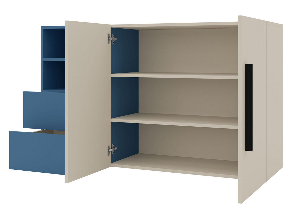 SIDEBOARD Lorin 2D2S LO07 - Kaschmir/Eichefarben, Holzwerkstoff (136/80/40cm) - MIRJAN24