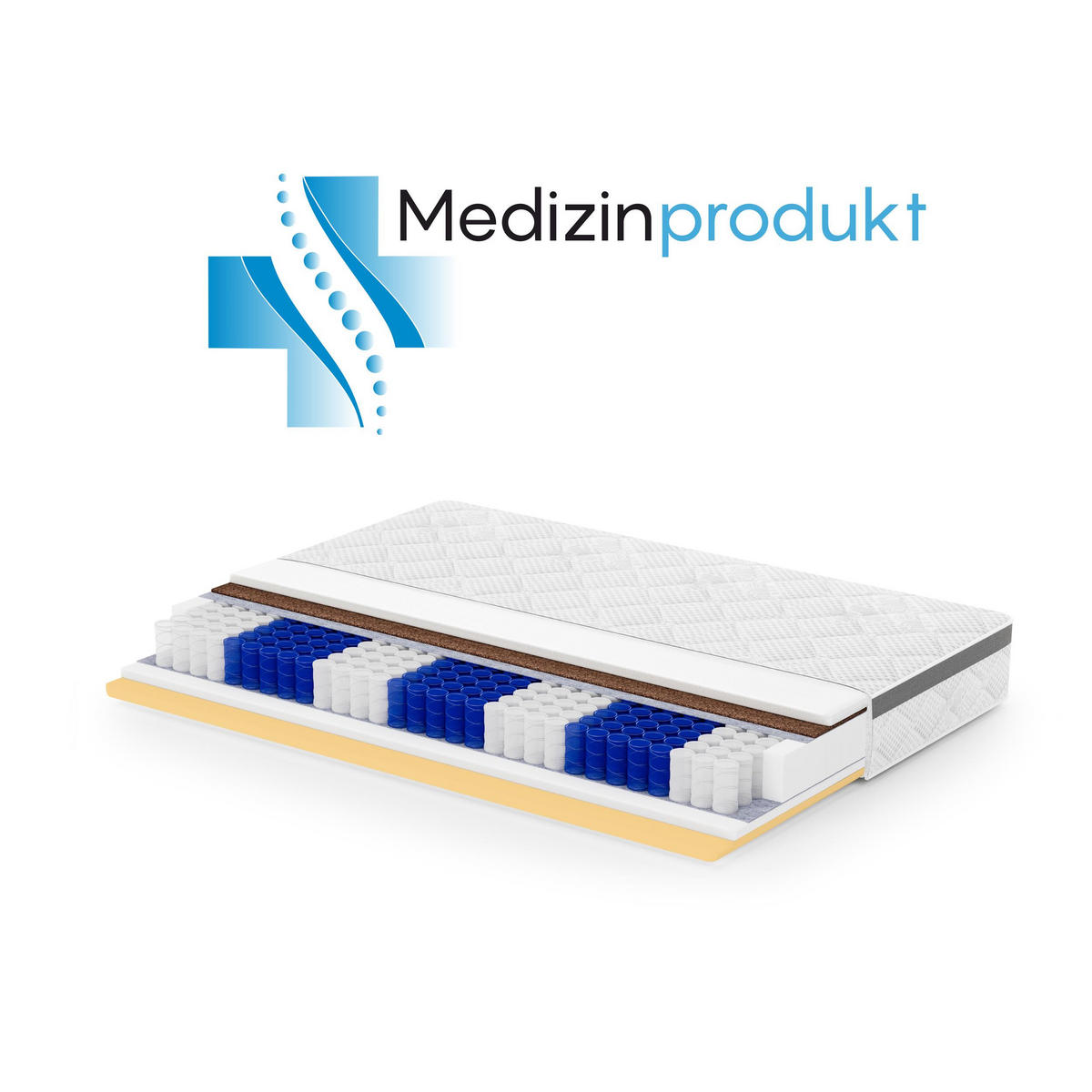 WENDEMATRATZE Mediro Flex 23 cm,7-Zone, mit Visco-Schaum, H3/H4, 140x200 - Weiß, Kunststoff (140/200cm) - Beautysofa