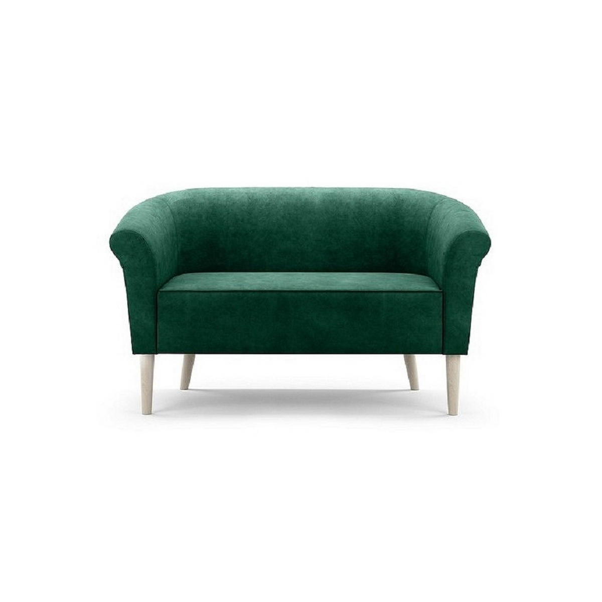 SOFA Pero Grün, Buchenholz Beine, Sofa im skandinavischen Stil - Buchefarben/Grün, Holzwerkstoff (132/70/57cm) - Bettso