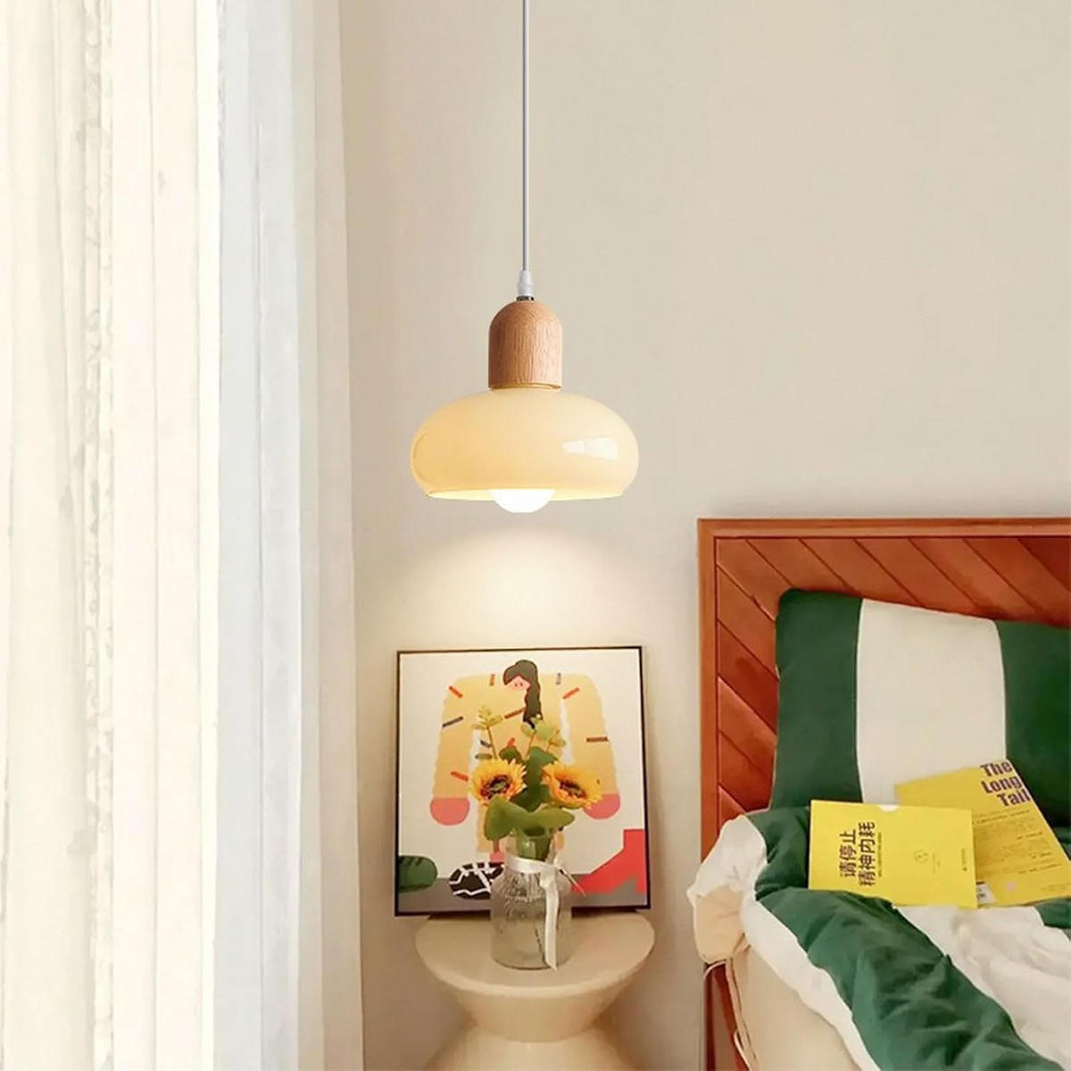 PENDELLEUCHTE Glas & Gummiholz, E27 20CM - Gelb, Glas (19/20/19cm) - Weltevree