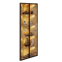 VITRINE 62cm Eiche Glas LED Eckvitrine modern - Eichefarben, Holzwerkstoff (62/160/35cm) - FLIEKS