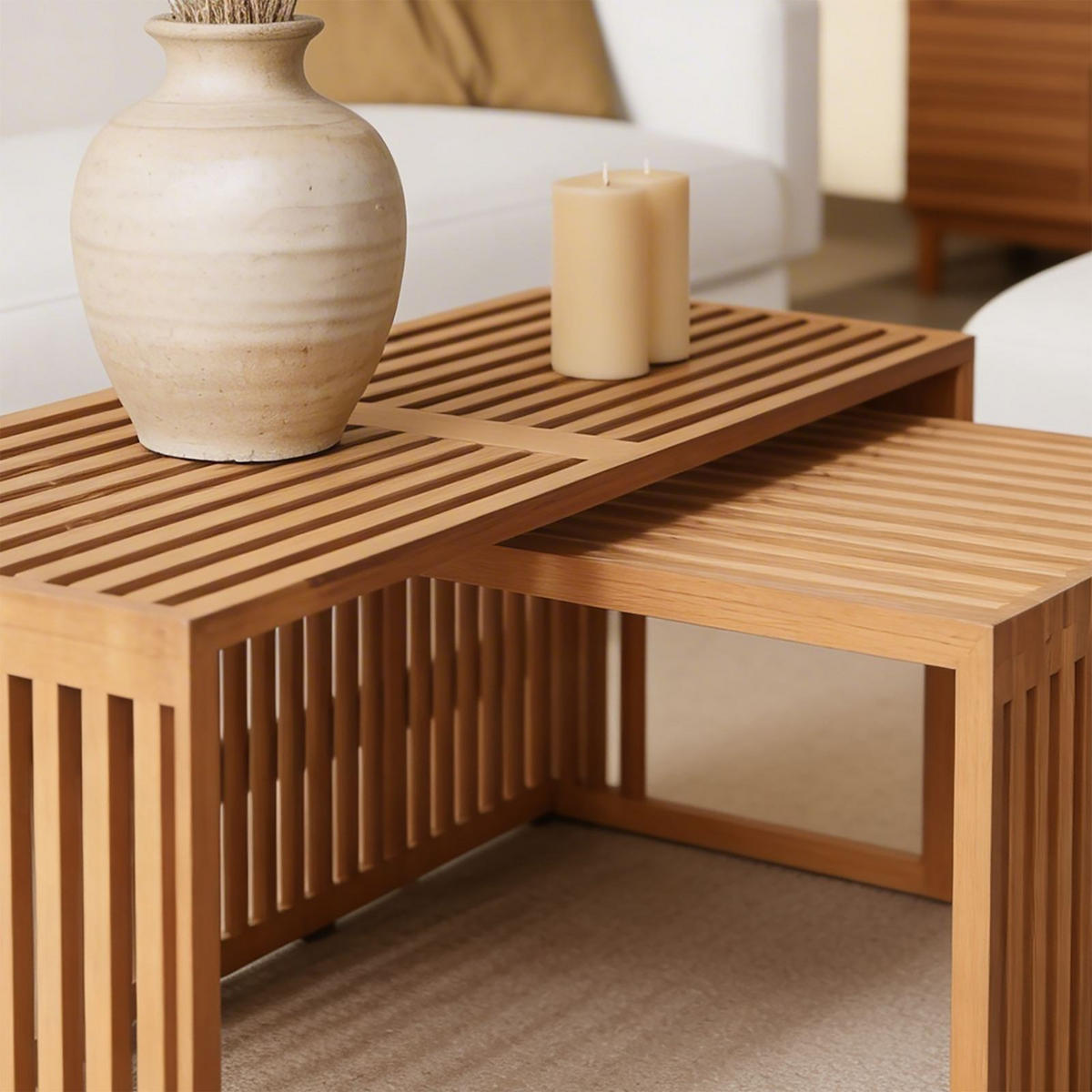 COUCHTISCH HAVANA natur - Naturfarben, Holz (110/116/46cm) - IDIMEX