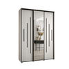 SCHWEBETÜRENSCHRANK 235,2/180/45 3-türig - Schwarz/Weiß, Holz/Metall (180/235/45cm) - Abiks Möbel