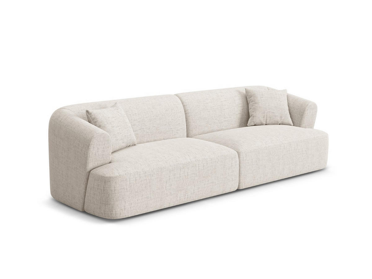 MODULARES-SOFA Campi aus strukturiertem Stoff leichtes beige 4 Sitzplätze - Creme, Textil (90/70/255cm) - Cosmopolitan Design