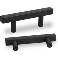 ENSEMBLE de 5 poignées de cuisine noires - Poignées de cuisine noires - Poignées de cuisine en acier inoxydable, entraxe de 64 mm - Schwarz, Metall (3.4/3.4/10cm)