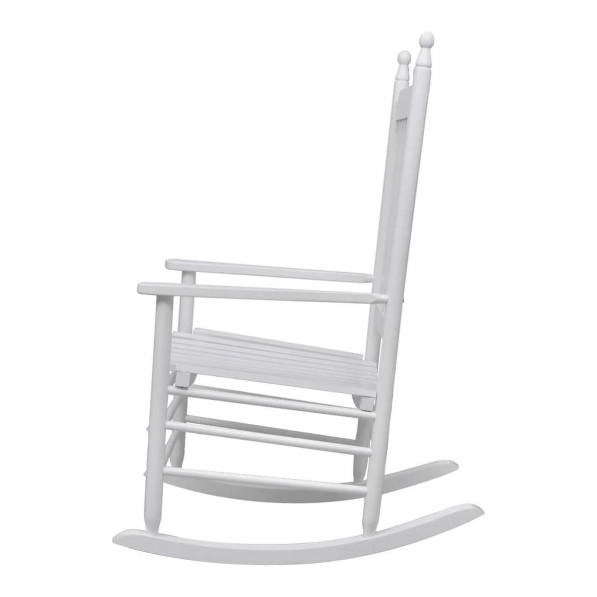SCHAUKELSTUHL Mit Gebogener Sitzfläche Weiss Holz - Weiß, Holz (60.5/144/82cm) - vidaXL