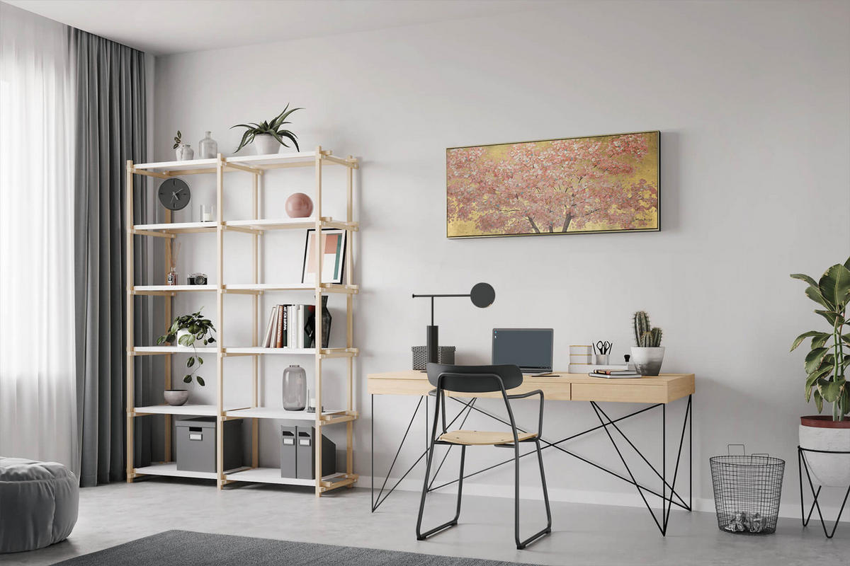 ÖLGEMÄLDE 120/60 cm - Pink/Braun, Holz/Textil (120/60cm) - KUNSTLOFT