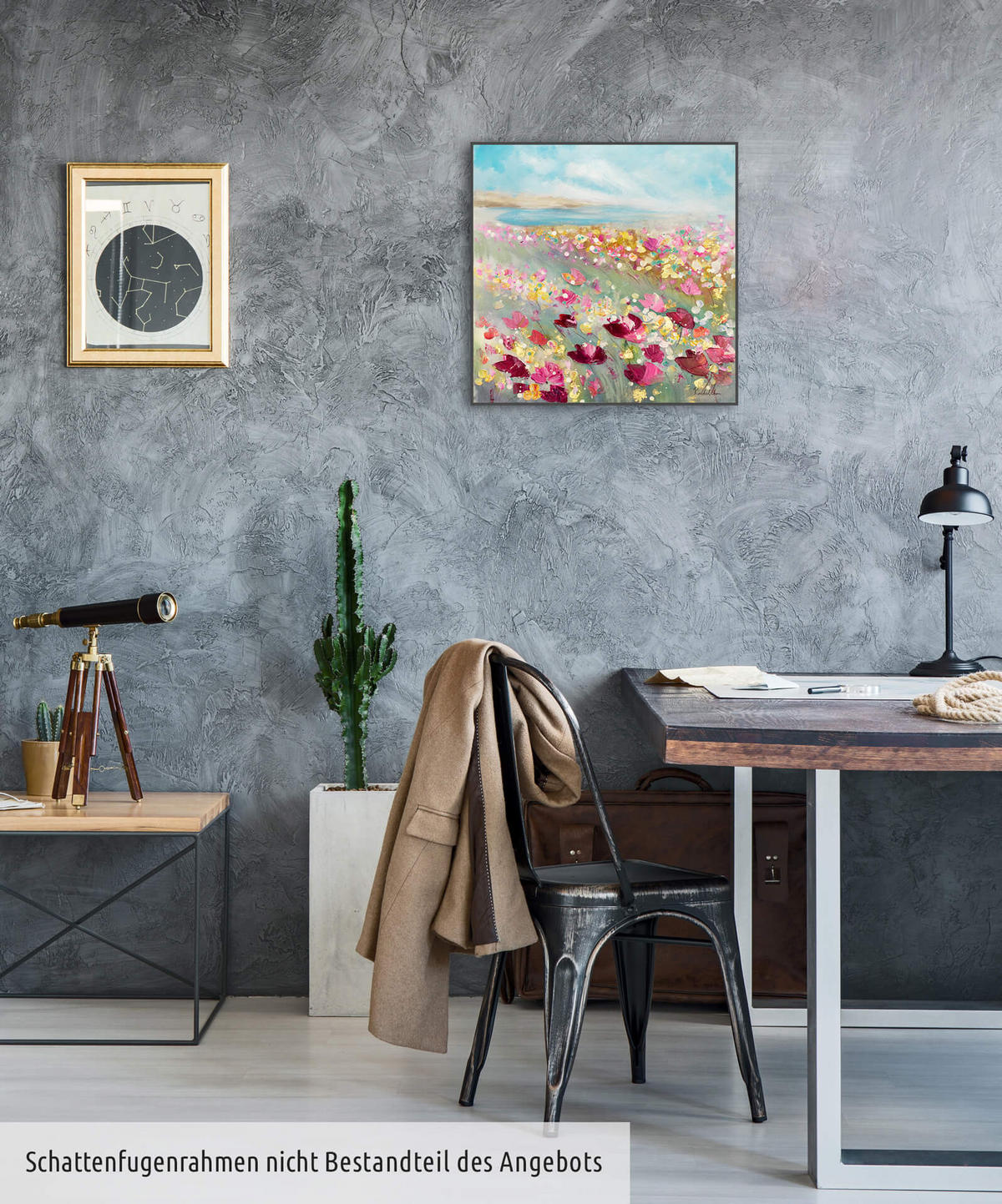 ÖLGEMÄLDE 60/60 cm - Blau/Pink, Holz/Textil (60/60cm) - KUNSTLOFT