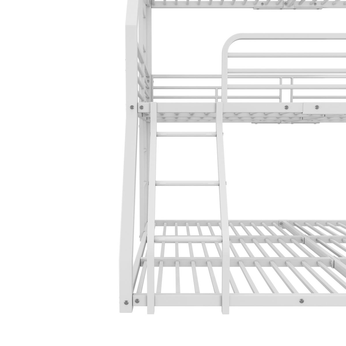 ETAGENBETT 90/200 cm in Weiß mit 2 Leitern - Weiß, Metall (90/200cm) - WISHDOR