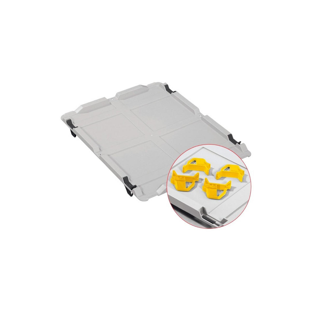 EUROBOX 4x Nextgen Economy Mit Auflagedeckel Grau/Gelb Griffe Geschlossen 44 Liter - Gelb, Kunststoff (40/22/60cm) - PROREGAL
