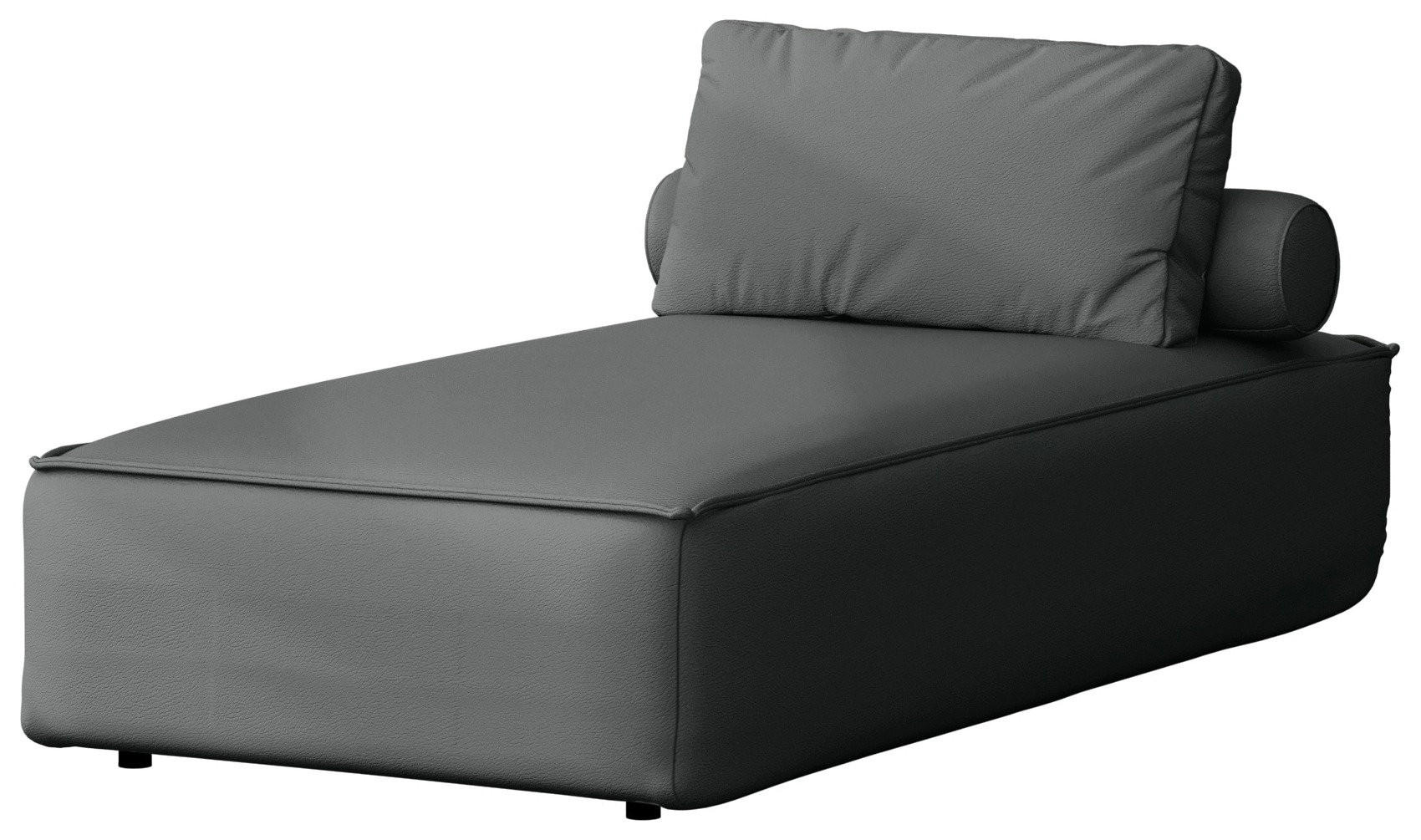 GARTENLIEGE Lorento Outdoor Polster-Relaxliege, Dunkelgrau Kunstleder 92/73/195 cm - Dunkelgrau, Textil (92/73/195cm) - WFL GROUP