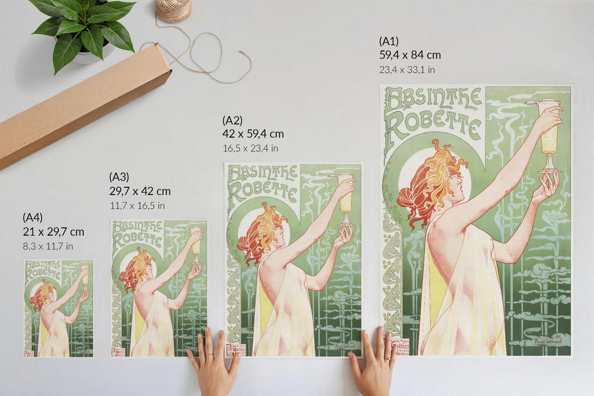 POSTER - 29x42 cm - Privat Livemont - Absinth Robette - Grün, Textil (29/42/0.1cm) - TULUP