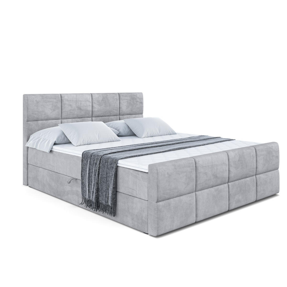 BOXBETT ARDENI-Z - 120x200 cm - H3 - Hellgrau - Hellgrau, Holzwerkstoff (120/200cm) - ALTDECOR